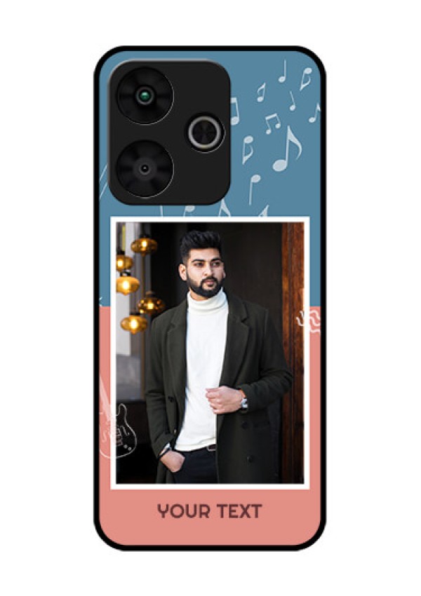 Poco M6 Plus 5G Custom Glass Phone Case - With Color Musical Note Design