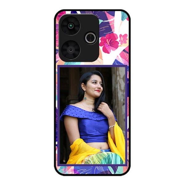 Poco M6 Plus 5G Custom Glass Phone Case - Abstract Floral Design