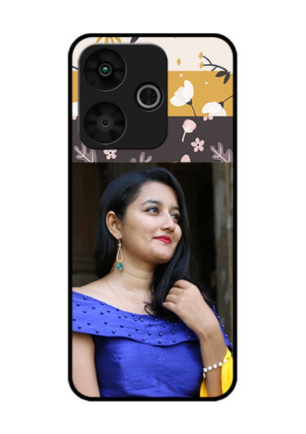 Poco M6 Plus 5G Custom Glass Phone Case - Stylish Floral Design