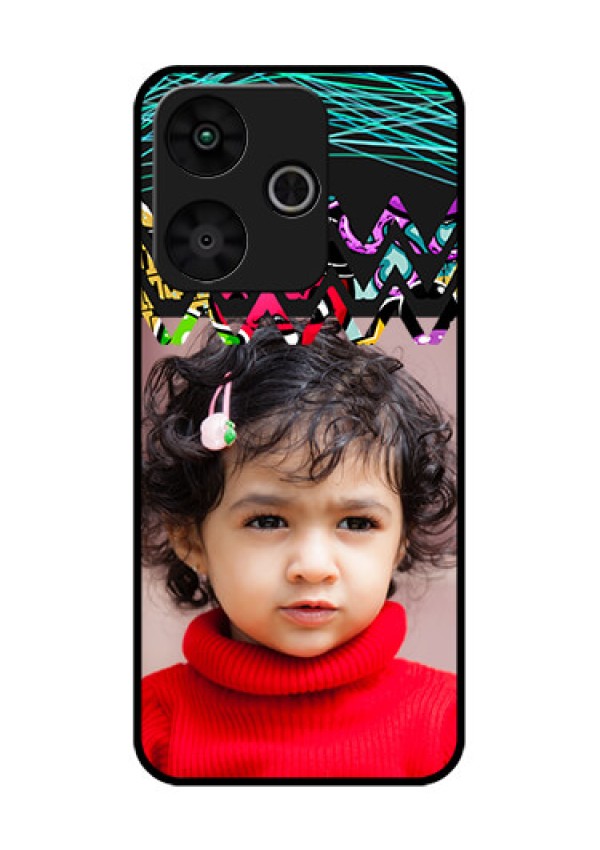 Poco M6 Plus 5G Custom Glass Phone Case - Neon Abstract Design
