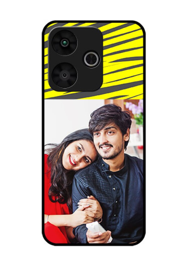 Poco M6 Plus 5G Custom Glass Phone Case - Yellow Abstract Design