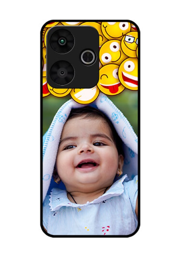 Poco M6 Plus 5G Custom Glass Phone Case - With Smiley Emoji Design