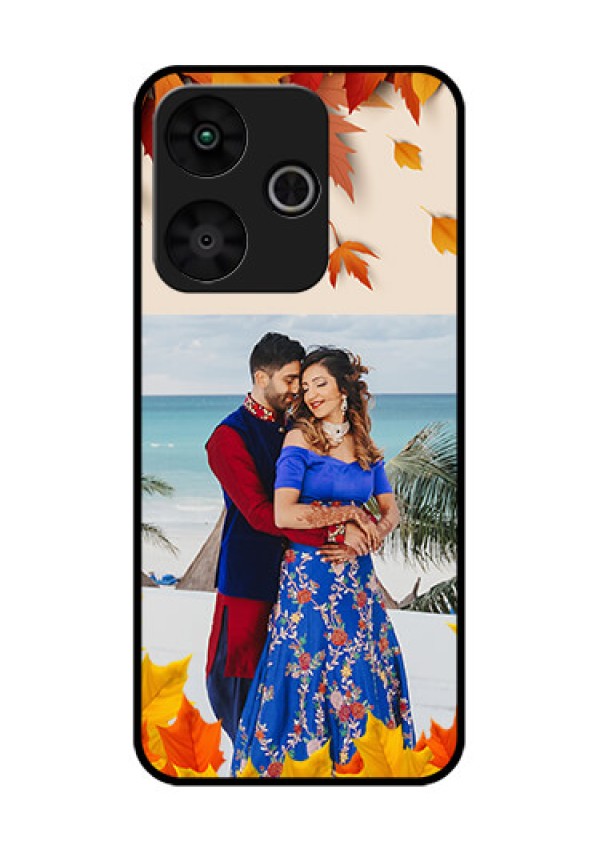 Poco M6 Plus 5G Custom Glass Phone Case - Autumn Maple Leaves Design