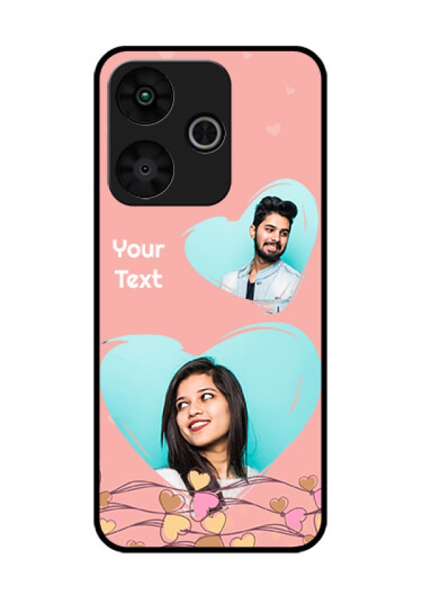 Poco M6 Plus 5G Custom Glass Phone Case - Love Doodle Design