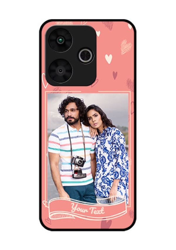 Poco M6 Plus 5G Custom Glass Phone Case - Love Doodle Art Design