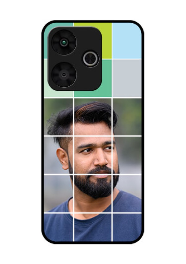 Poco M6 Plus 5G Custom Glass Phone Case - With White Box Pattern