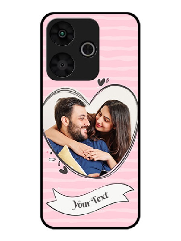 Custom Poco M6 Plus 5G Custom Glass Phone Case - Vintage Heart Design