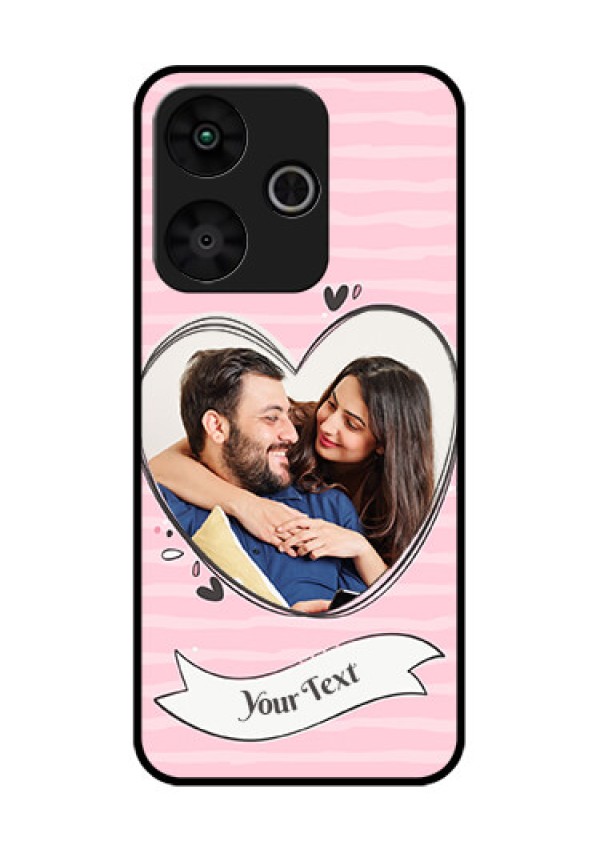 Poco M6 Plus 5G Custom Glass Phone Case - Vintage Heart Design