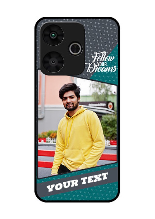 Poco M6 Plus 5G Custom Glass Phone Case - Background Pattern Design With Quote