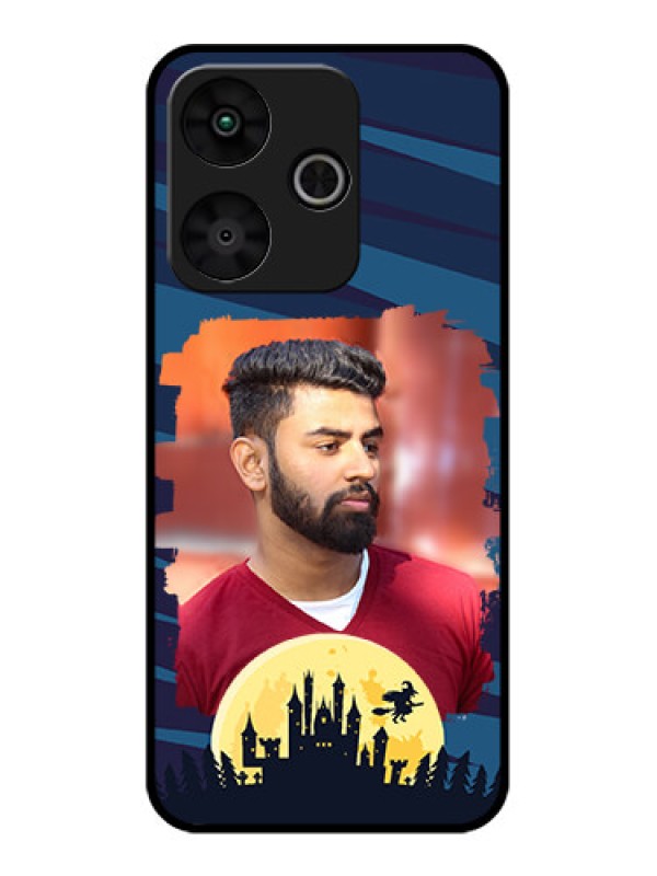 Custom Poco M6 Plus 5G Custom Glass Phone Case - Halloween Witch Design