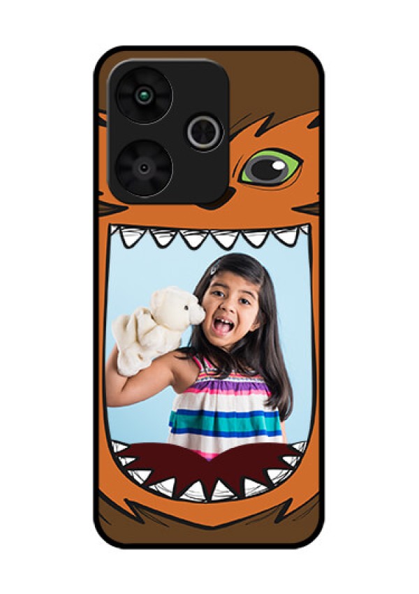 Poco M6 Plus 5G Custom Glass Phone Case - Owl Monster Back Case Design