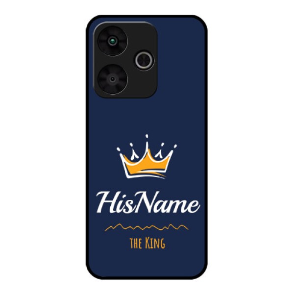 Poco M6 Plus 5G Custom Glass Phone Case - King With Name Design