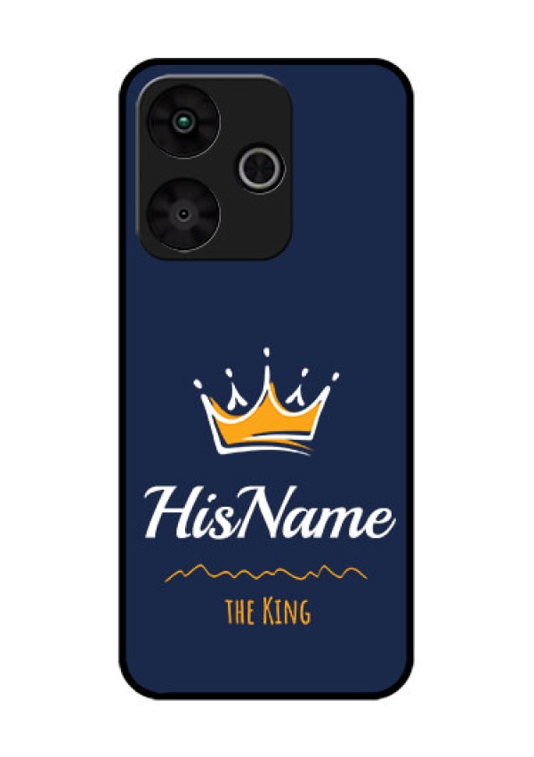 Poco M6 Plus 5G Custom Glass Phone Case - King With Name Design