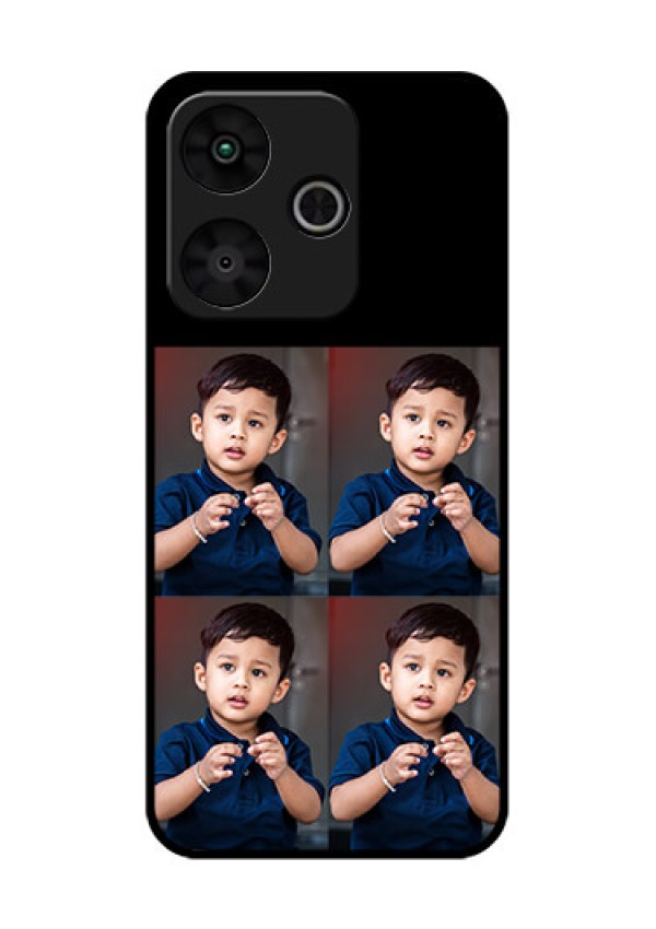 Poco M6 Plus 5G Custom Glass Phone Case - 4 Image Holder Design
