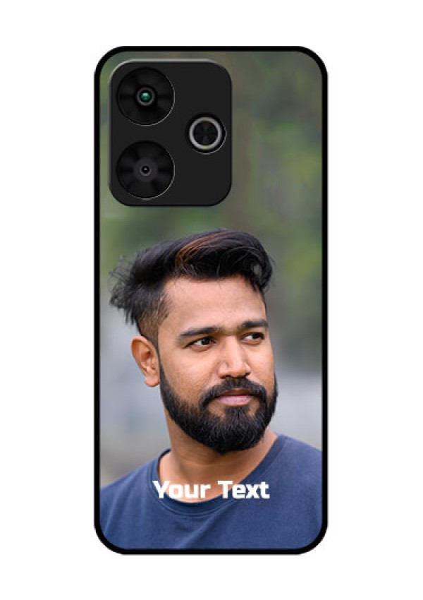 Poco M6 Plus 5G Custom Glass Phone Case - Photo With Text Design