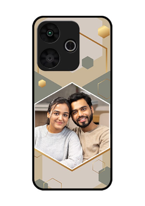 Poco M6 Plus 5G Custom Glass Phone Case - Stylish Hexagon Pattern Design