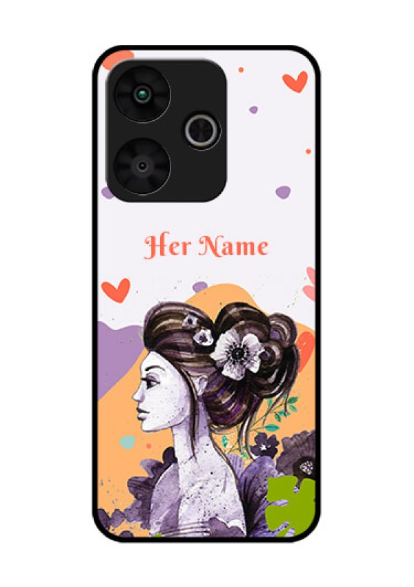 Poco M6 Plus 5G Custom Glass Phone Case - Woman And Nature Design