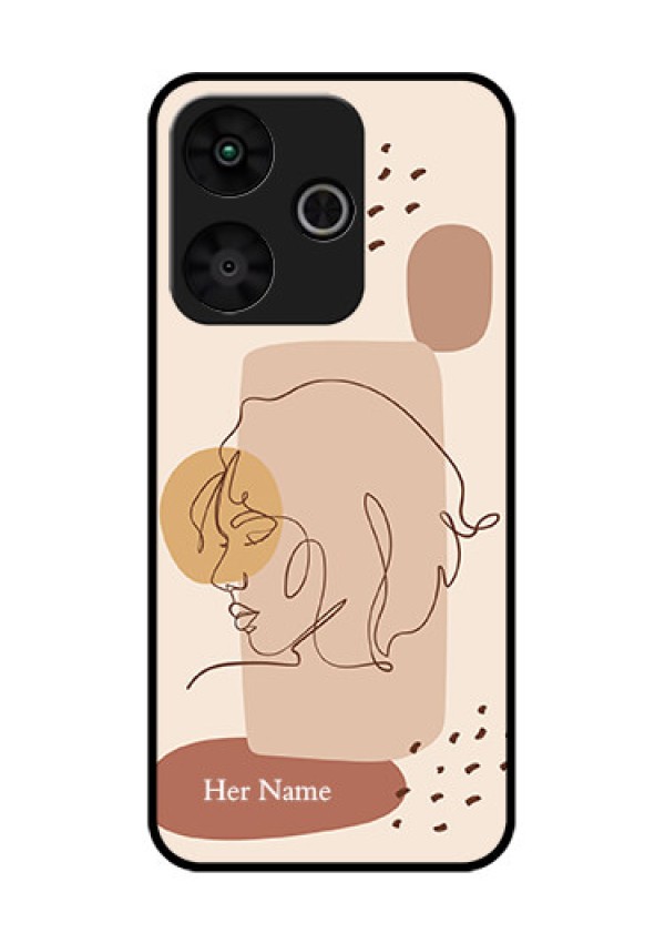 Poco M6 Plus 5G Custom Glass Phone Case - Calm Woman Line Art Design