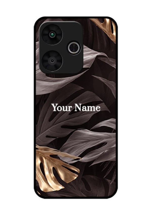 Poco M6 Plus 5G Custom Glass Phone Case - Wild Leaves Digital Paint Design