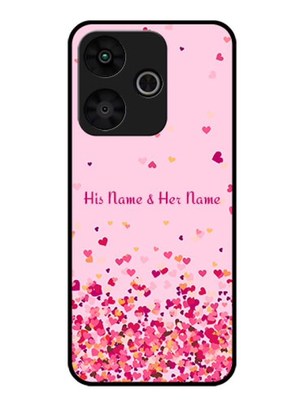 Custom Poco M6 Plus 5G Custom Glass Phone Case - Floating Hearts Design