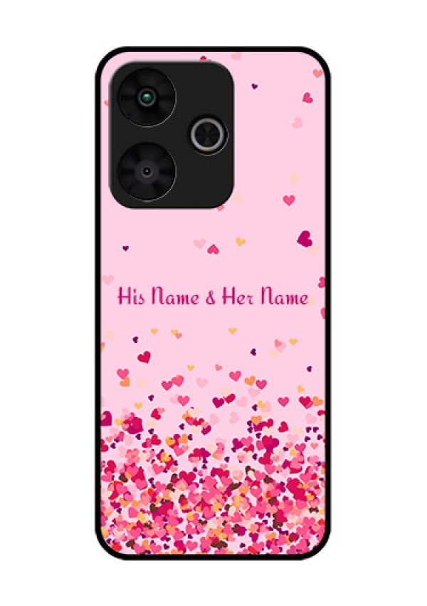 Poco M6 Plus 5G Custom Glass Phone Case - Floating Hearts Design