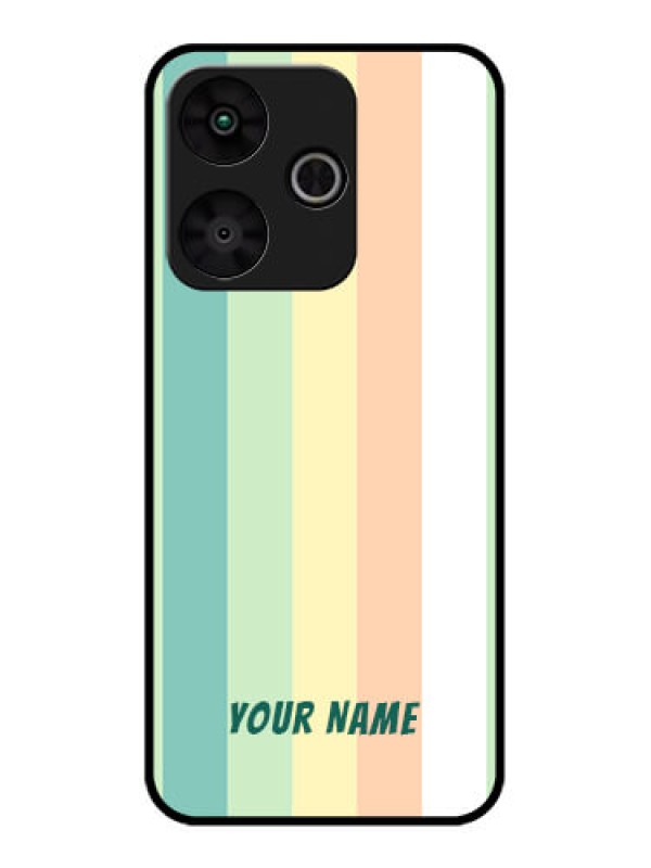 Custom Poco M6 Plus 5G Custom Glass Phone Case - Multi - Colour Stripes Design