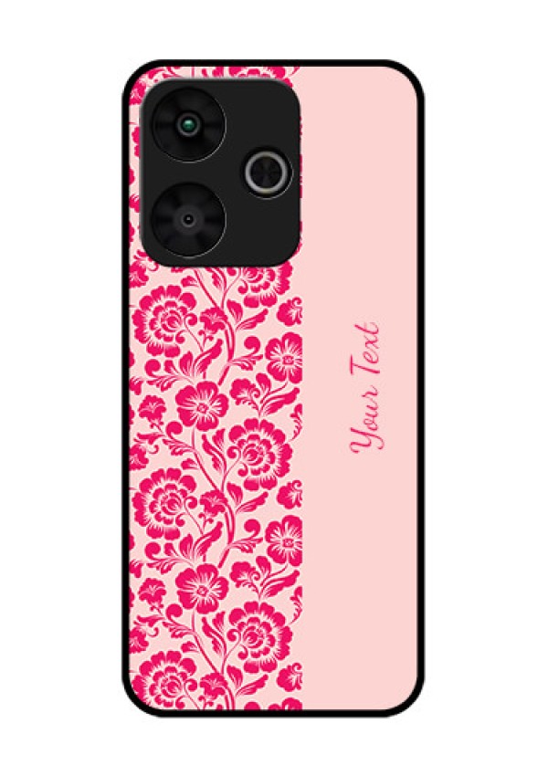 Poco M6 Plus 5G Custom Glass Phone Case - Attractive Floral Pattern Design