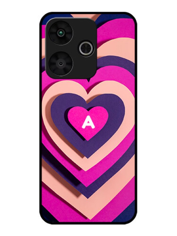 Custom Poco M6 Plus 5G Custom Glass Phone Case - Cute Heart Pattern Design