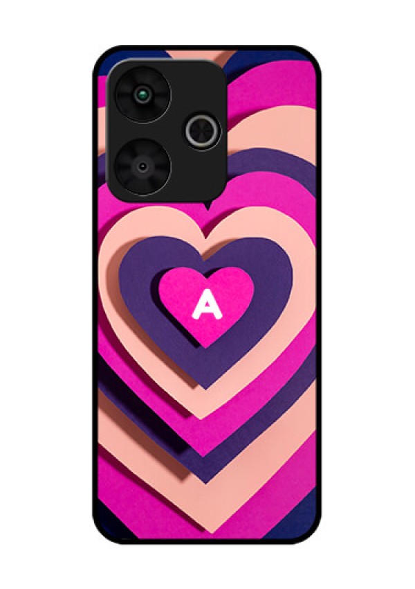 Poco M6 Plus 5G Custom Glass Phone Case - Cute Heart Pattern Design