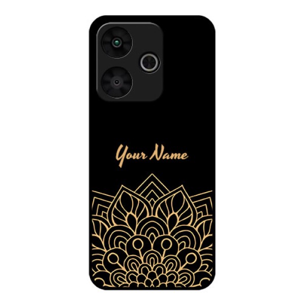 Poco M6 Plus 5G Custom Glass Phone Case - Golden Mandala Design