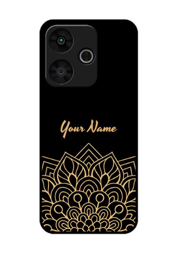 Poco M6 Plus 5G Custom Glass Phone Case - Golden Mandala Design