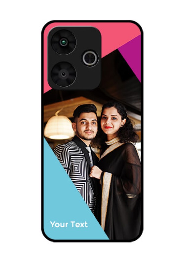 Poco M6 Plus 5G Custom Glass Phone Case - Stacked Triple Colour Design
