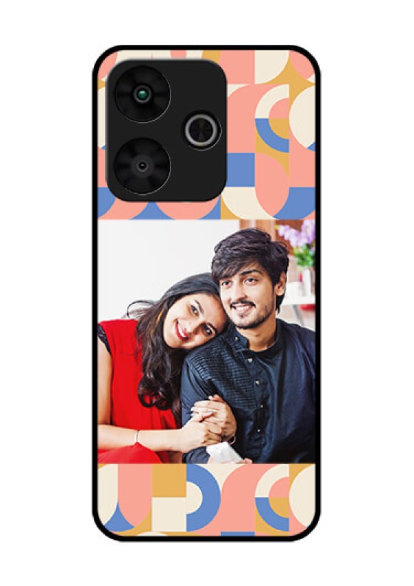 Poco M6 Plus 5G Custom Glass Phone Case - Semi - Circle Maze Pattern Design