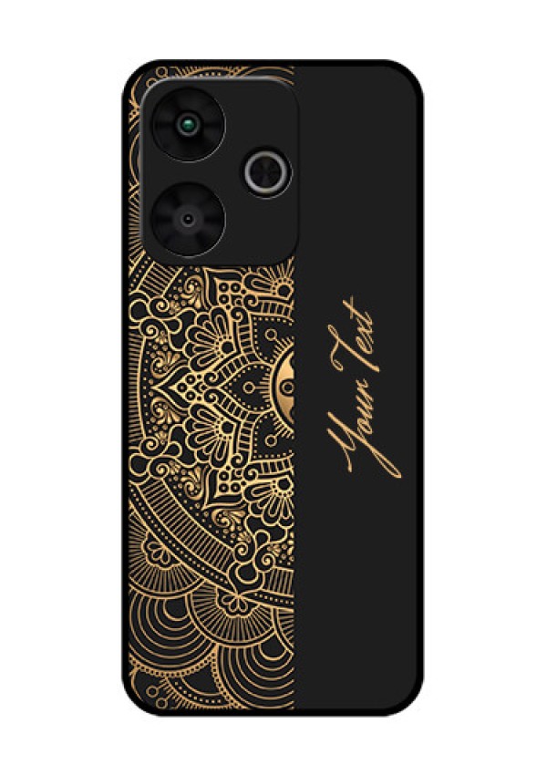 Poco M6 Plus 5G Custom Glass Phone Case - Mandala Art With Custom Text Design