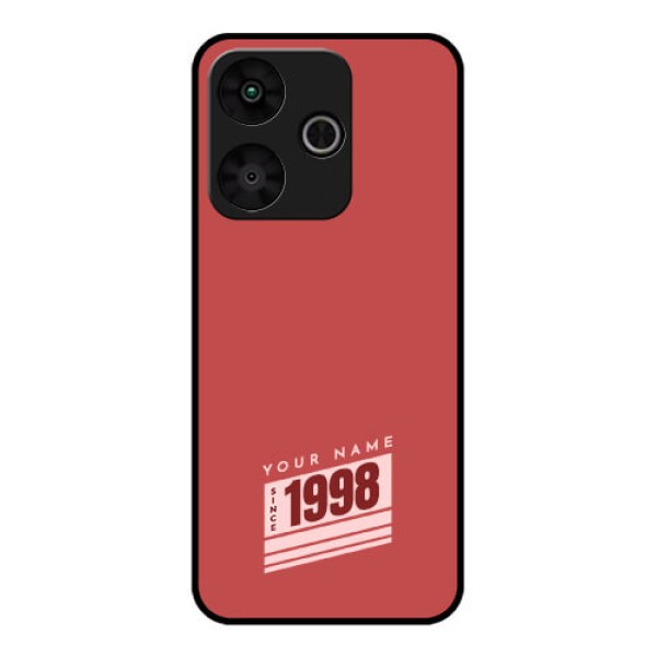 Poco M6 Plus 5G Custom Glass Phone Case - Red Custom Year Of Birth Design Poco M6 Plus 5G Custom Glass Phone Case - Red Custom Year Of Birth Design