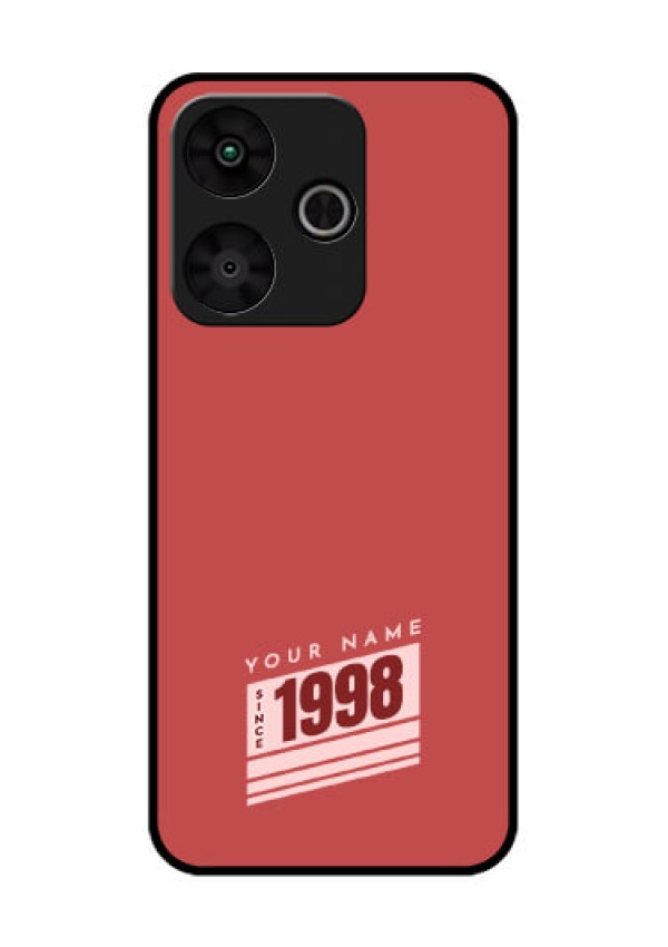Poco M6 Plus 5G Custom Glass Phone Case - Red Custom Year Of Birth Design