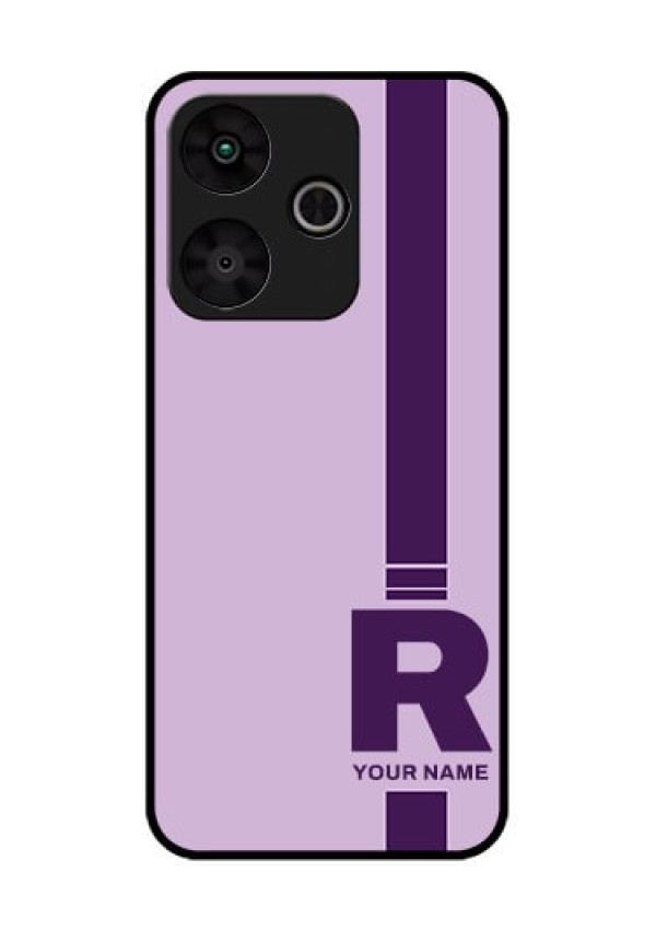 Poco M6 Plus 5G Custom Glass Phone Case - Simple Dual Tone Stripe With Name Design