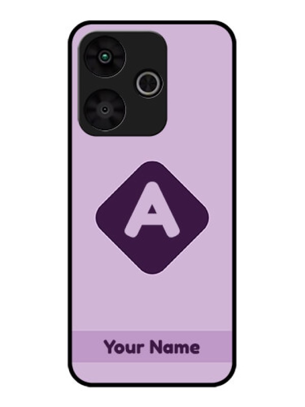 Custom Poco M6 Plus 5G Custom Glass Phone Case - Custom Letter In Curved Badge Design