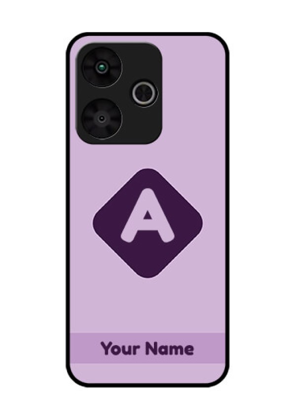 Poco M6 Plus 5G Custom Glass Phone Case - Custom Letter In Curved Badge Design