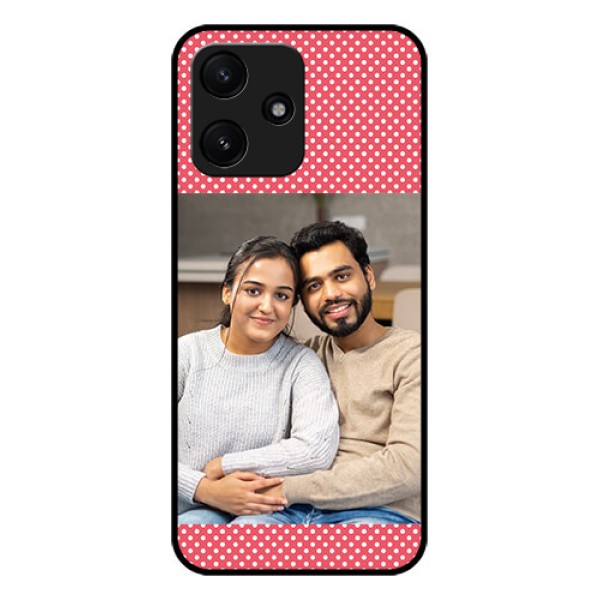 Poco M6 Pro 5G Custom Glass Phone Case - White Dotted Design