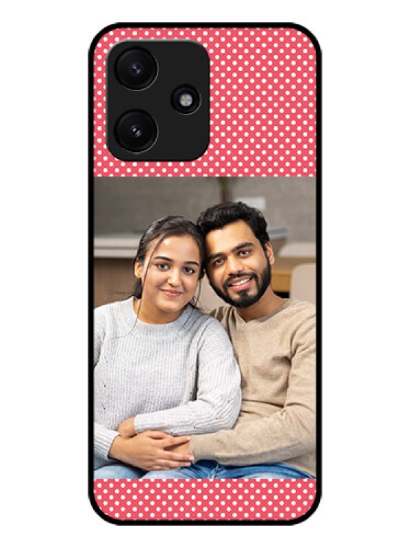 Custom Poco M6 Pro 5G Custom Glass Phone Case - White Dotted Design