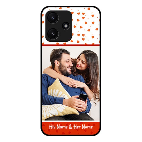 Poco M6 Pro 5G Custom Glass Phone Case - Orange Love Symbol Design