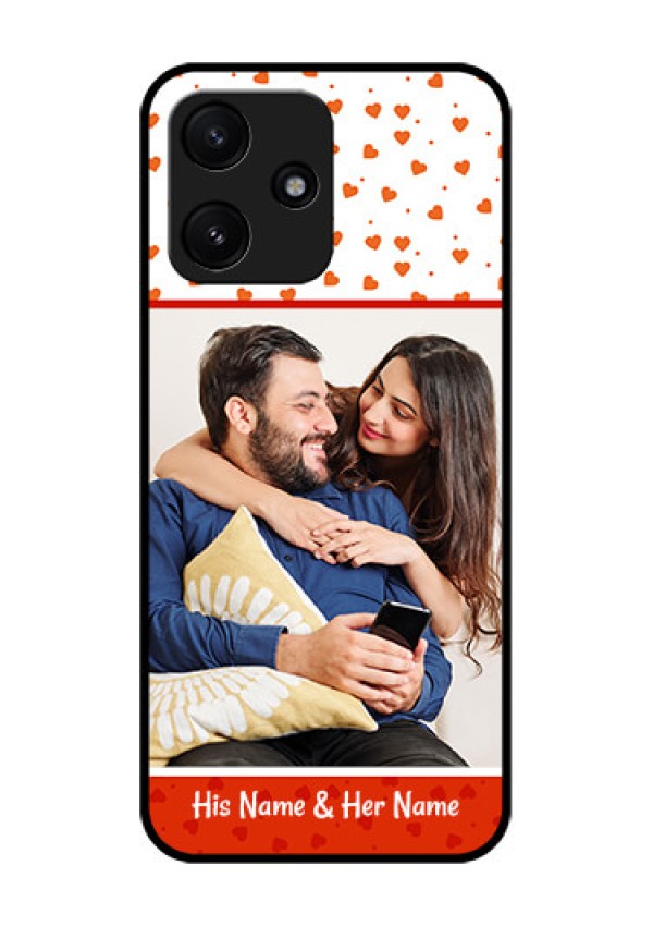Poco M6 Pro 5G Custom Glass Phone Case - Orange Love Symbol Design