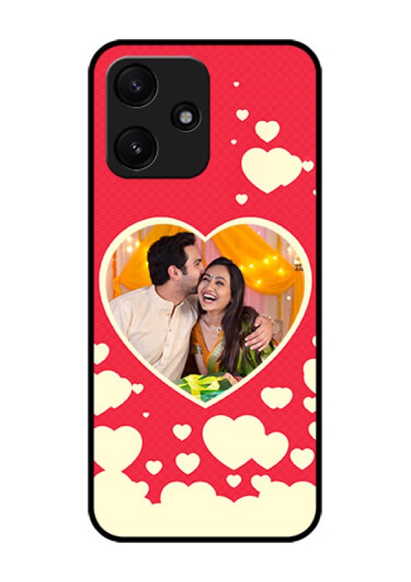 Poco M6 Pro 5G Custom Glass Mobile Case - Love Symbols Phone Cover Design