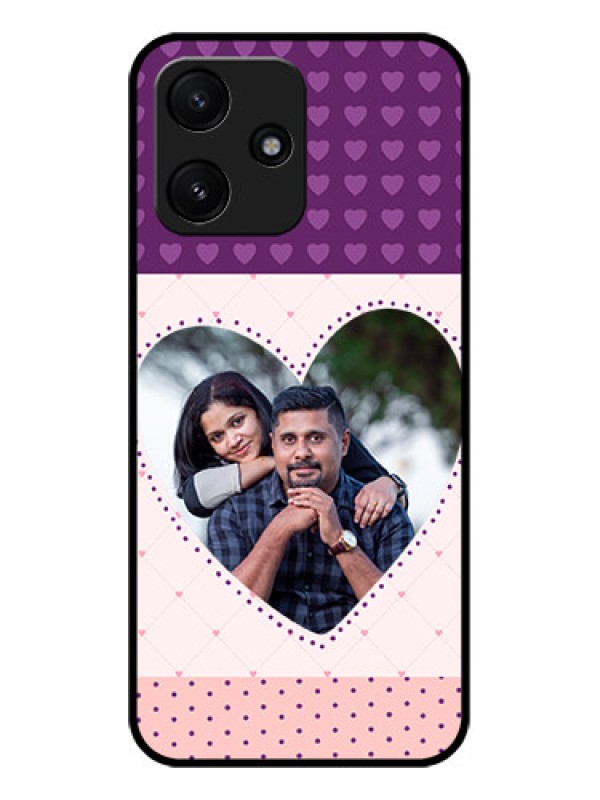 Custom Poco M6 Pro 5G Custom Glass Phone Case - Violet Love Dots Design