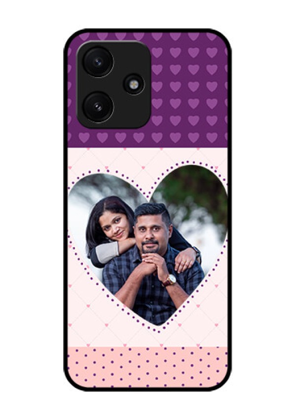 Poco M6 Pro 5G Custom Glass Phone Case - Violet Love Dots Design