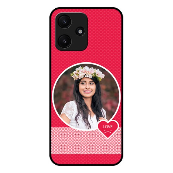 Poco M6 Pro 5G Personalised Glass Phone Case - Pink Pattern Design