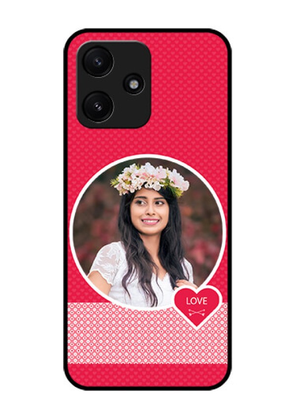 Poco M6 Pro 5G Personalised Glass Phone Case - Pink Pattern Design