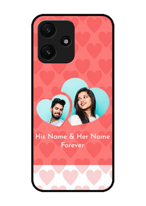 Poco M6 Pro 5G Personalized Glass Phone Case - Couple Pic Upload Design