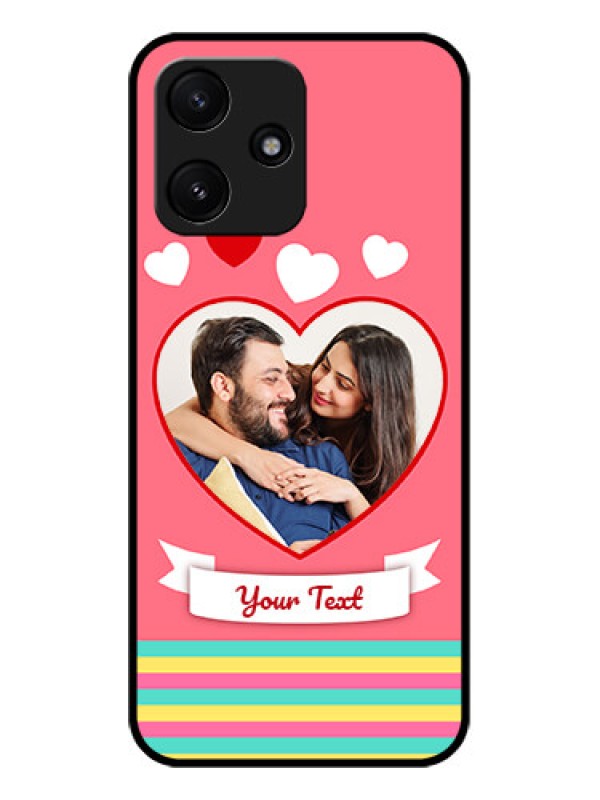 Custom Poco M6 Pro 5G Photo Printing on Glass Case - Love Doodle Design